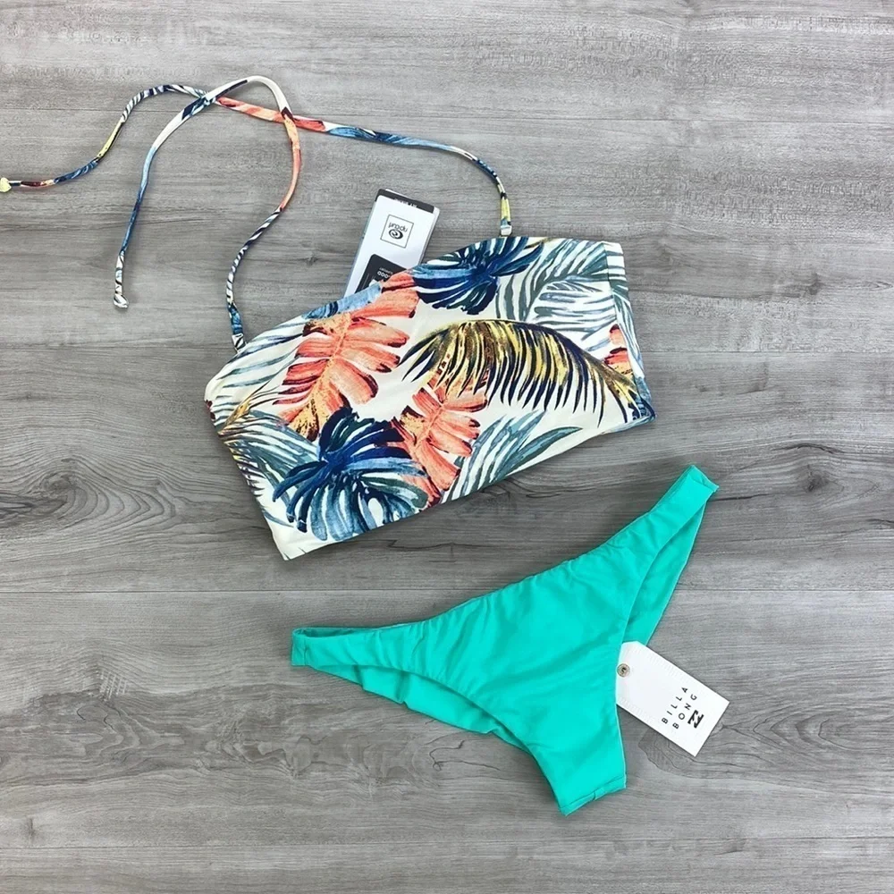 ☀️BILLABONG☀️RIP CURL☀️ SAYULITA L/L BANDEAU SOL SEARCHER TANGA BIKINI Suit